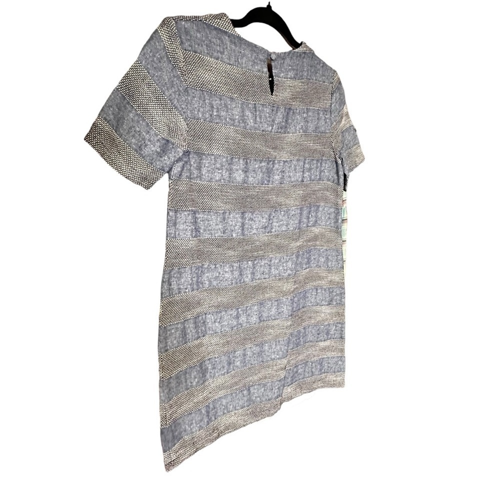 Clemence t-shirt dress cotton linen blend stripped texture 28 - Picture 4 of 10